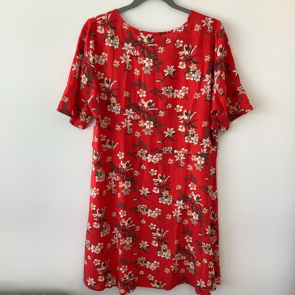 Vero Moda red floral print dress size XL - Picture 8 of 10